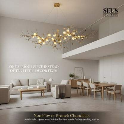 Mona Crystal Flower Branch Chandelier