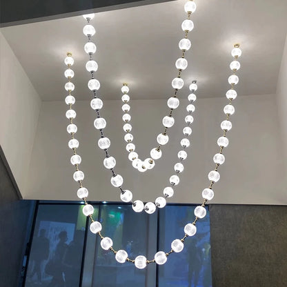 Modern Creative Acrylic Ball Necklace Chandelier for Living Room/Staircase/Foyer/Entryway