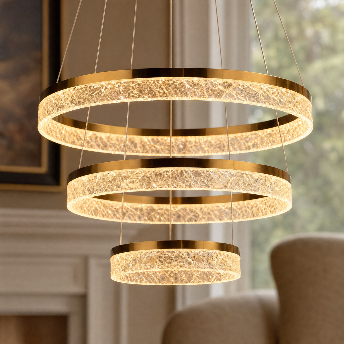 Ocean Star Modern Sculptural Ring Chandelier