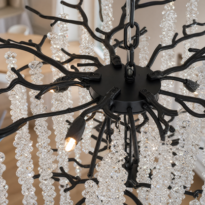Octagonal Bead Tree Branch Staircase Light Five-Layer - Black 760
