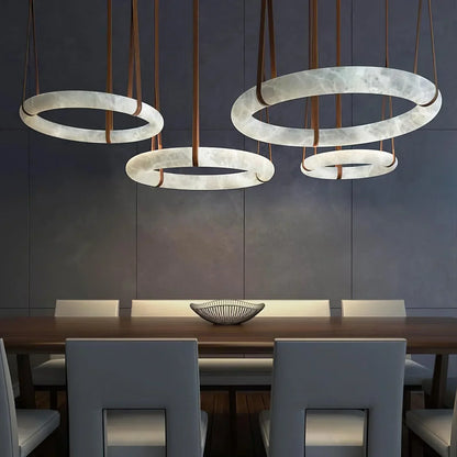 Modern Round Alabaster Chandelier for Living Room/Bedroom