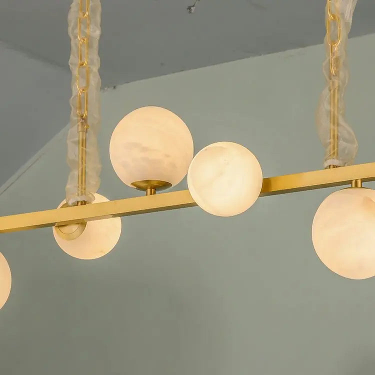 Alabaster Brass Globe Pendant Lights