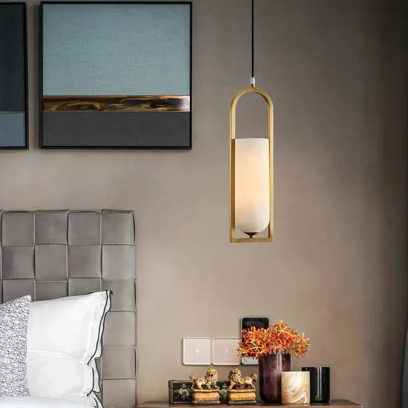 Alabaster Brass Pendant Light Fixtures Dining Room