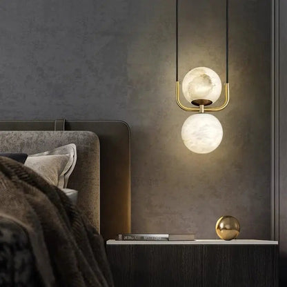 Alabaster Brass Pendant Lights For Bedroom 2 Lights Pendant Fab