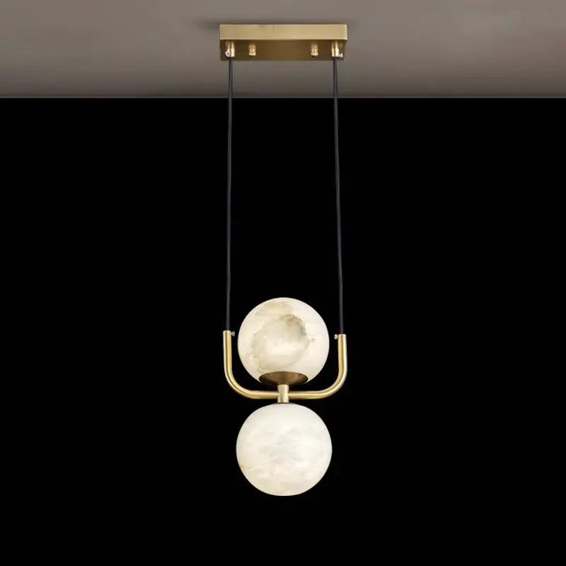 Alabaster Brass Pendant Lights