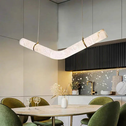 Alabaster Kitchen Round Tube Pendant Lighting Pendant