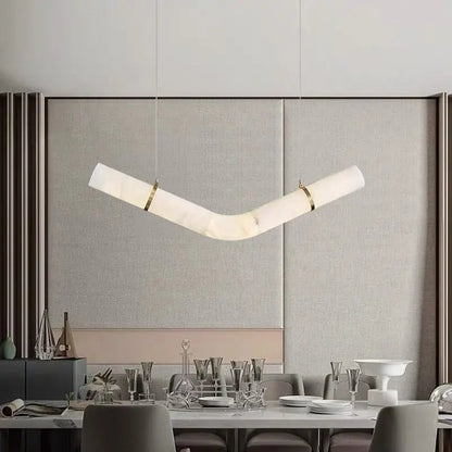 Alabaster Kitchen Round Tube Pendant Lighting Pendant