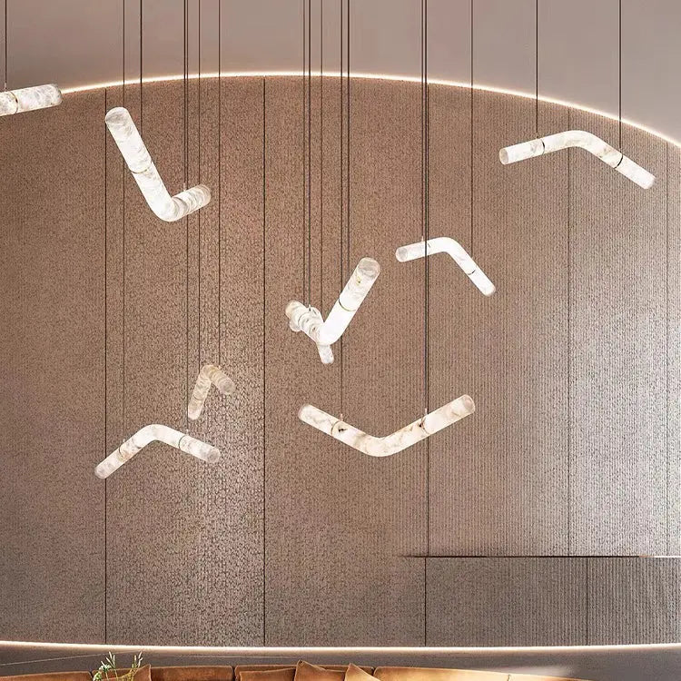 Alabaster Kitchen Round Tube Pendant Lighting Pendant