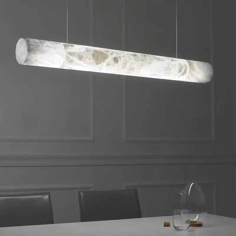 Alabaster Kitchen Round Tube Pendant Lights