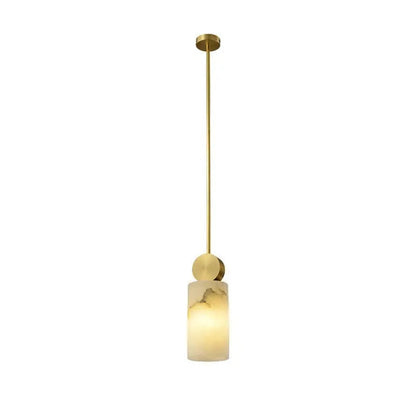 Alabaster Mini Pendant lights For Bedroom 3.94"D*9.45"H Cylindrical Pendant [p