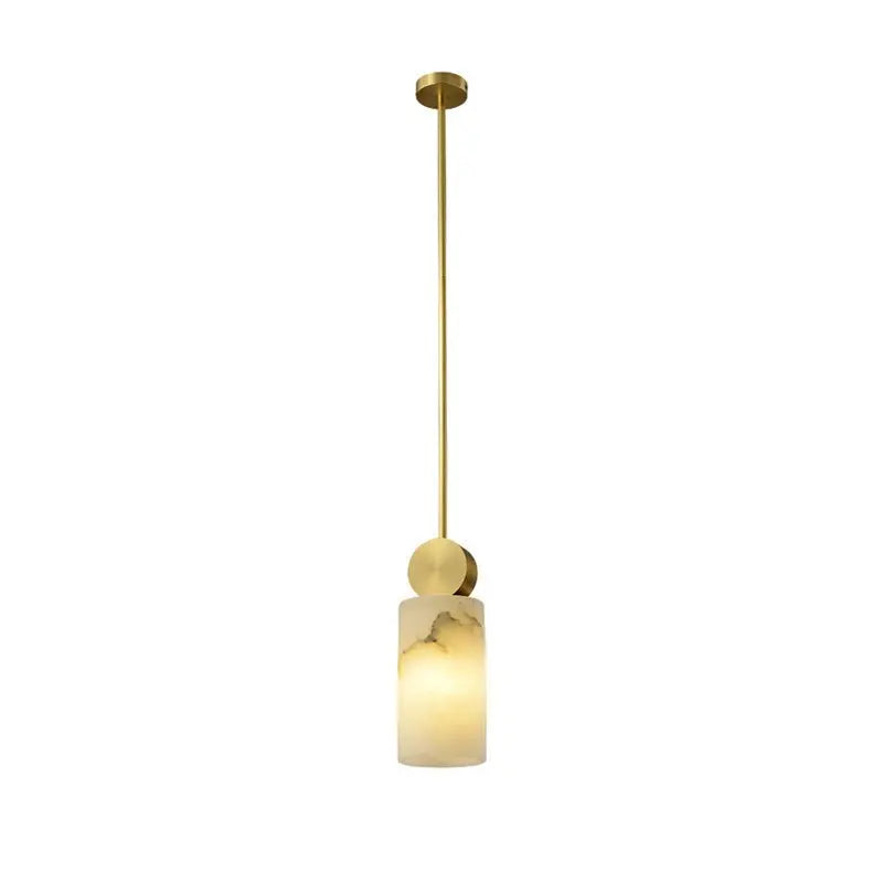 Alabaster Mini Pendant lights For Bedroom 3.94"D*9.45"H Cylindrical Pendant [p