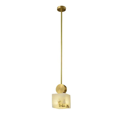 Alabaster Mini Pendant lights For Bedroom 3.94"D*8.66"H Square Pendant [produc