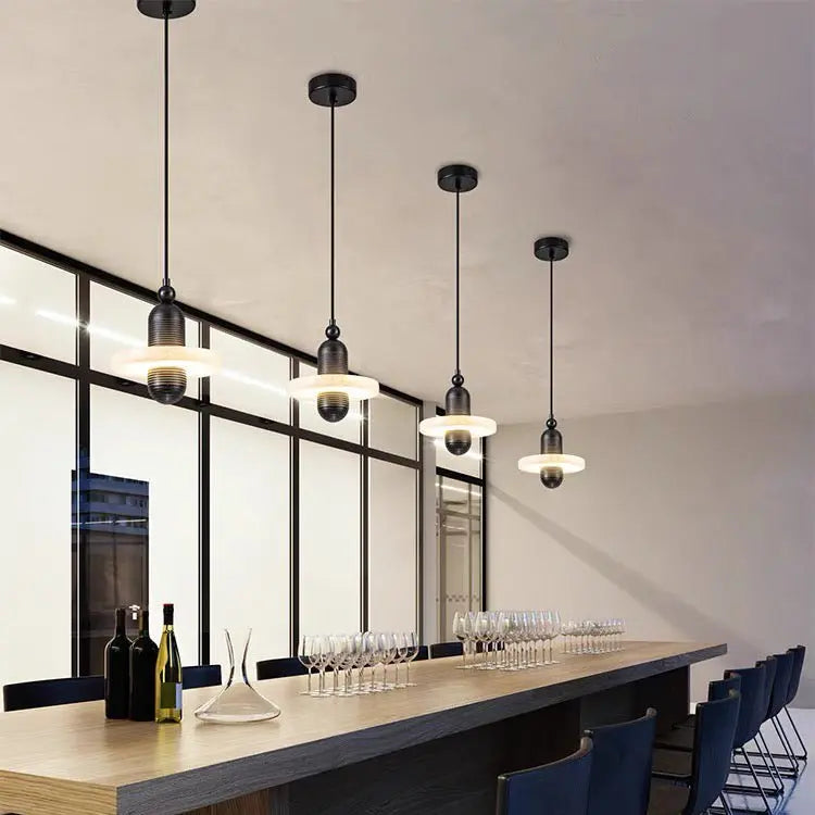 Alabaster Modern Pendant For Dining Room 1 Layer B Black Pendant