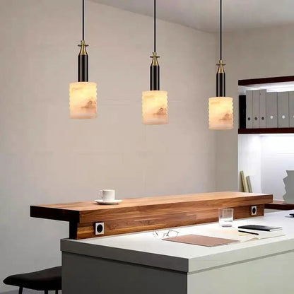 Real Alabaster Brass Pendant For Bedroom Pendant