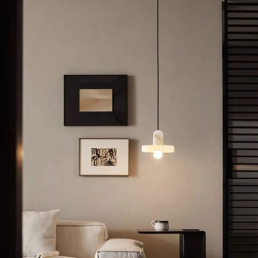Real Alabaster Modern Pendant Light Fixture