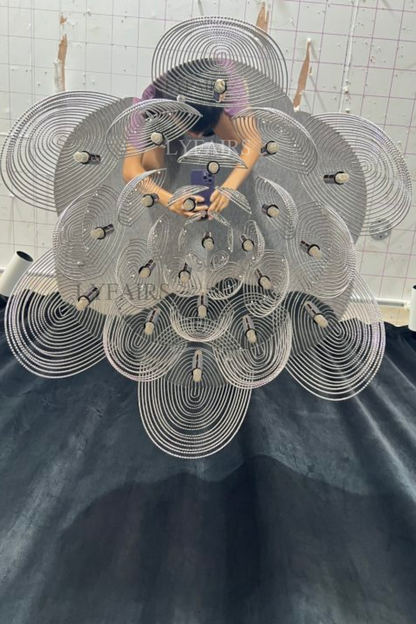 Post-Modern Art Flower Multi-tier Stainless Steel Pendant Chandelier for Living/Dining Room/Bedroom