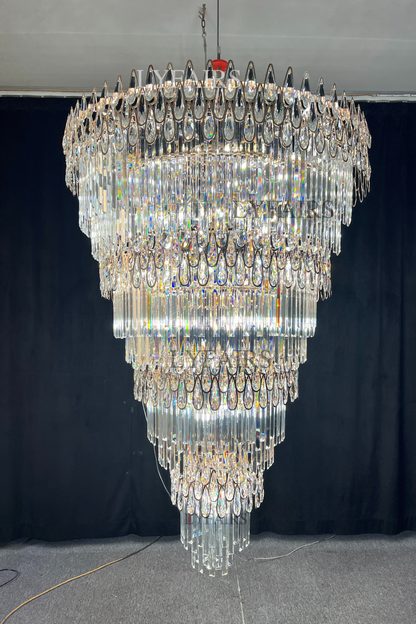 Oversized Multi-layers Luxury Creative Art Crystal Chandelier for Foyer/Staircase/Hallway
