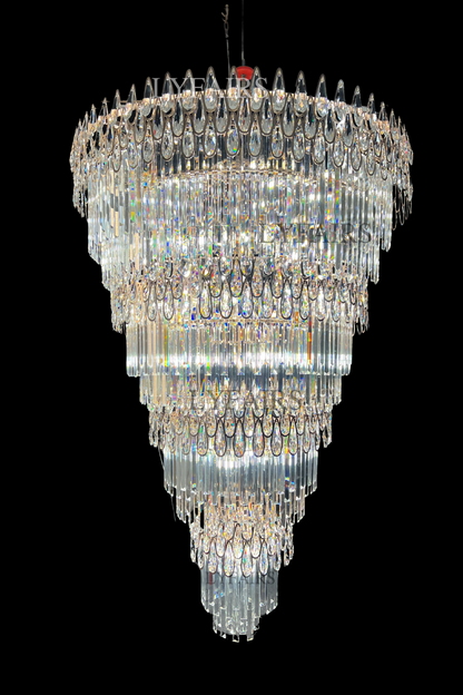 Oversized Multi-layers Luxury Creative Art Crystal Chandelier for Foyer/Staircase/Hallway