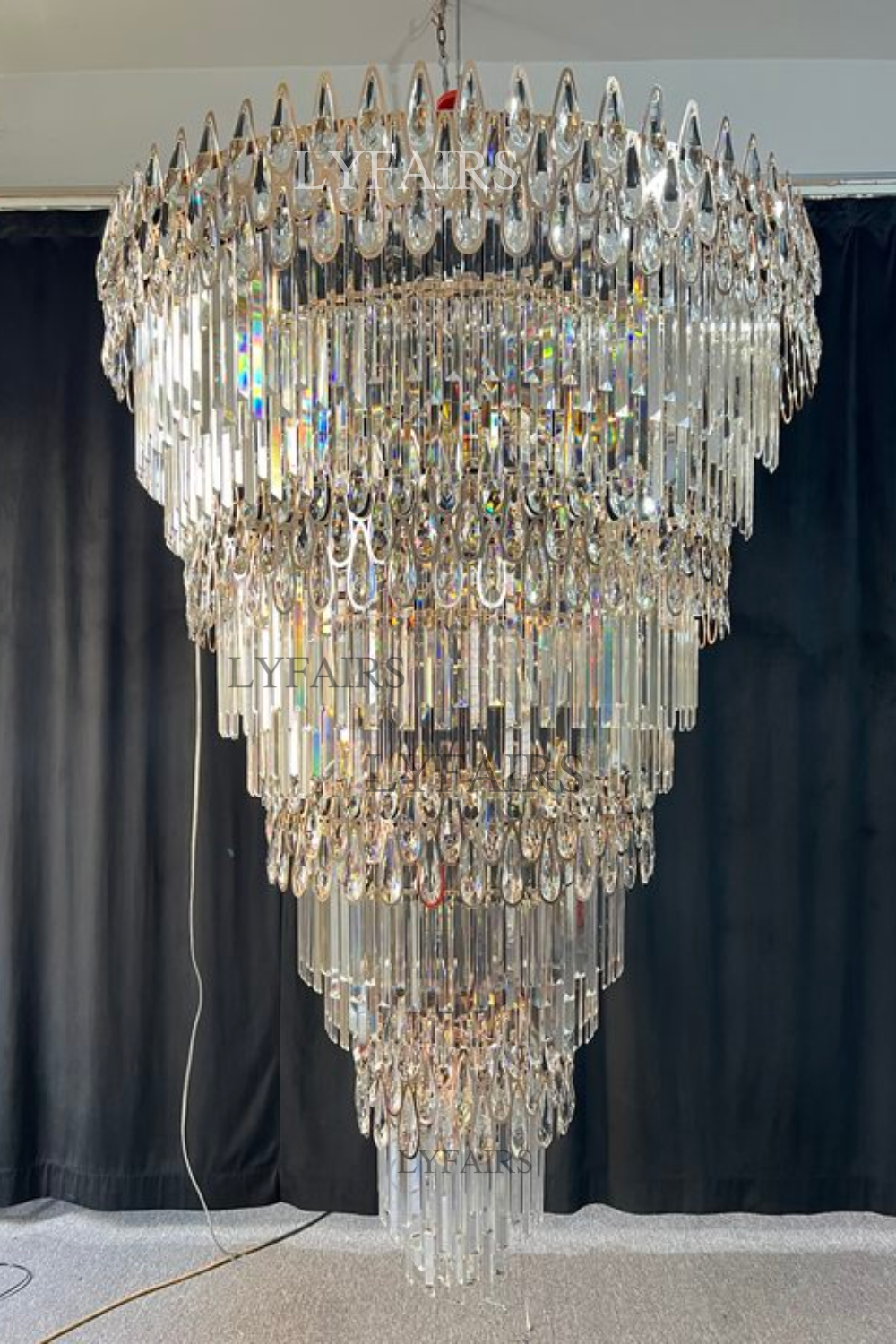 Oversized Multi-layers Luxury Creative Art Crystal Chandelier for Foyer/Staircase/Hallway
