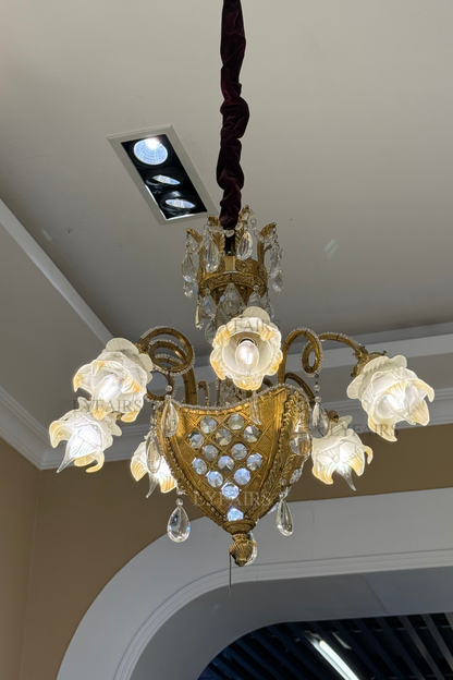 Baroque Floral Glass Crystal Chandelier for Palace