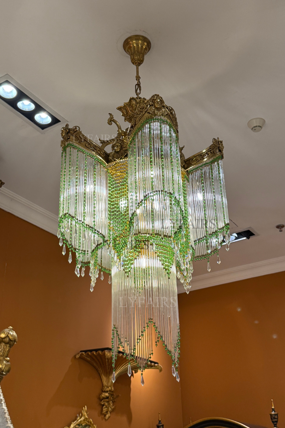 Baroque Swag-like Glass Rods Crystal Chandelier