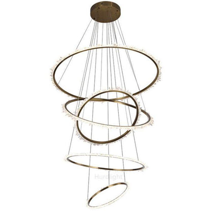 Primary Crystal Cluster Multi Rings Chandelier - Merlin Lamps
