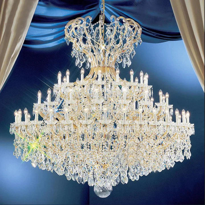 Extra Large Multi-layers Luxury Candle Branch Crystal Chandelier