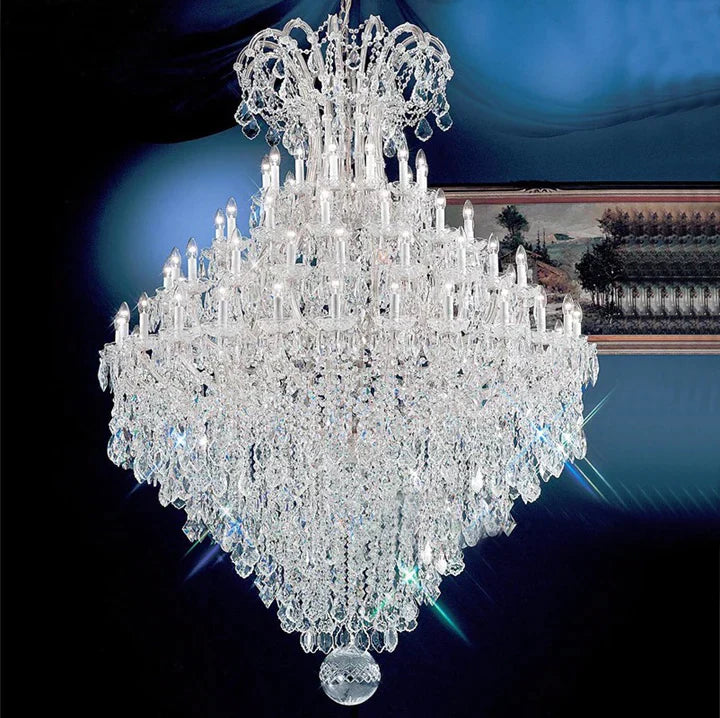Extra Large Multi-layers Luxury Candle Branch Crystal Chandelier