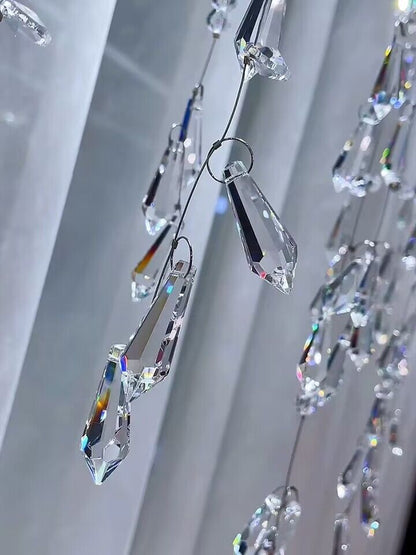 Modern Waterfall Tassel Crystal Chandelier for Dining & Kitchen