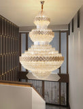 Extra Large Multi-layers Gold Luxury Crystal Chandelier Modern Empire Decrative Crystal Light For Living Room/Foyer/Staircase