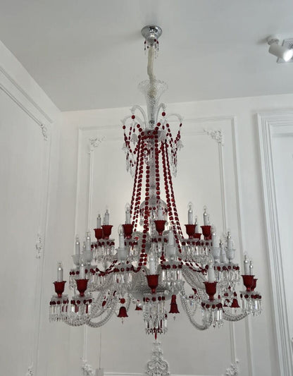 European-style Luxury Colorful Candle Crystal Oversized Chandelier Art Branch Designer Foyer/Staircase Light Fixture