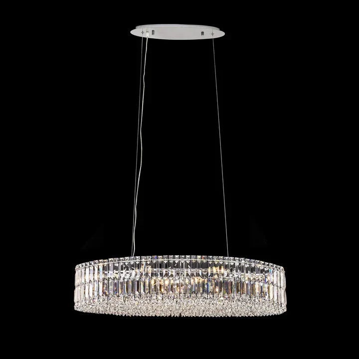 Modern Silver Ceiling Round/Rectangle Crystal Chandelier Set for Living Room/Dining Room/ Bedroom Decorative Light Fixture