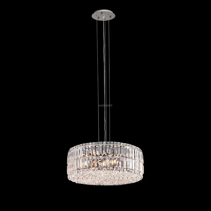 Modern Silver Ceiling Round/Rectangle Crystal Chandelier Set for Living Room/Dining Room/ Bedroom Decorative Light Fixture