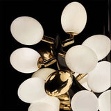 Light Luxury Nordic Creative Art Designer Pure White Grape Chandelier for Living/Dining Room
