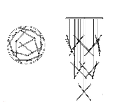 Modern Italian Creative Art Sticks Ceiling Chandelier for Living Room/Staircase/Hotel Lobby， round ,rectangle, extra large , oversized, sticks, acrylic, adjustable, foyer, duplex