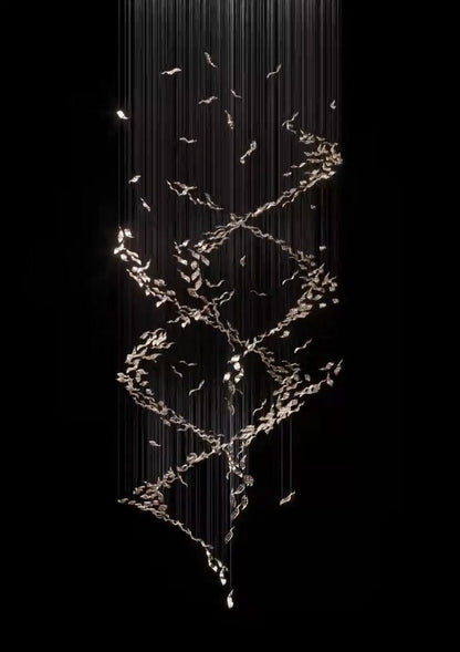 Extra Large Luxury Art Double Spiral Creative Crystal Chandelier For High-ceiling Foyer/Hallway/Entryway