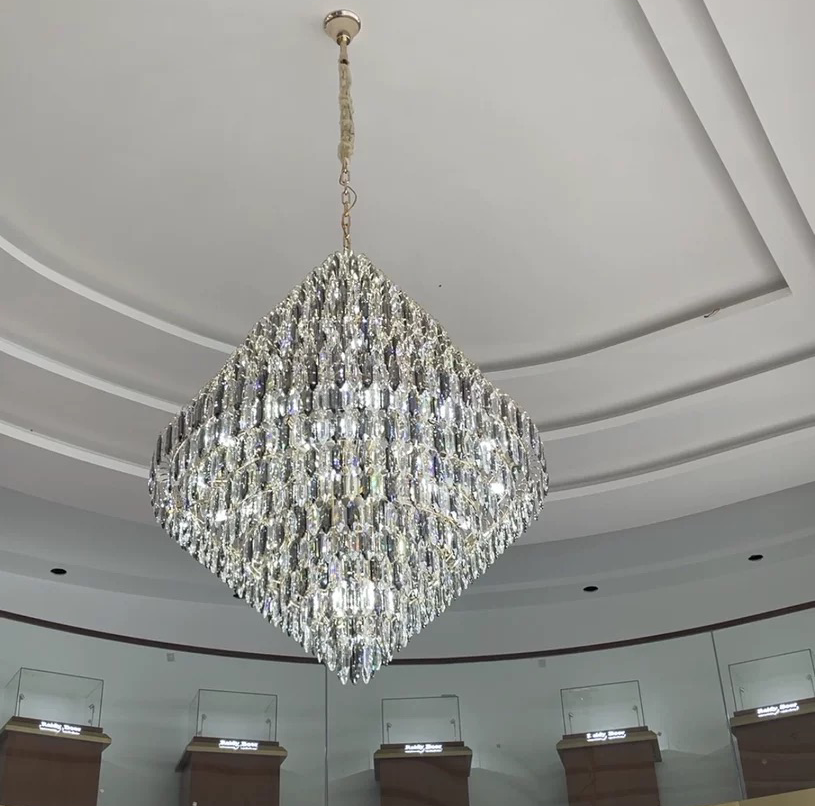 Extra Large Foyer Decorative Crystal Lighting Fixture Living Room Crystal Chandelier For Entryway Staircase