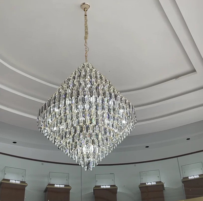 Extra Large Foyer Decorative Crystal Lighting Fixture Living Room Crystal Chandelier