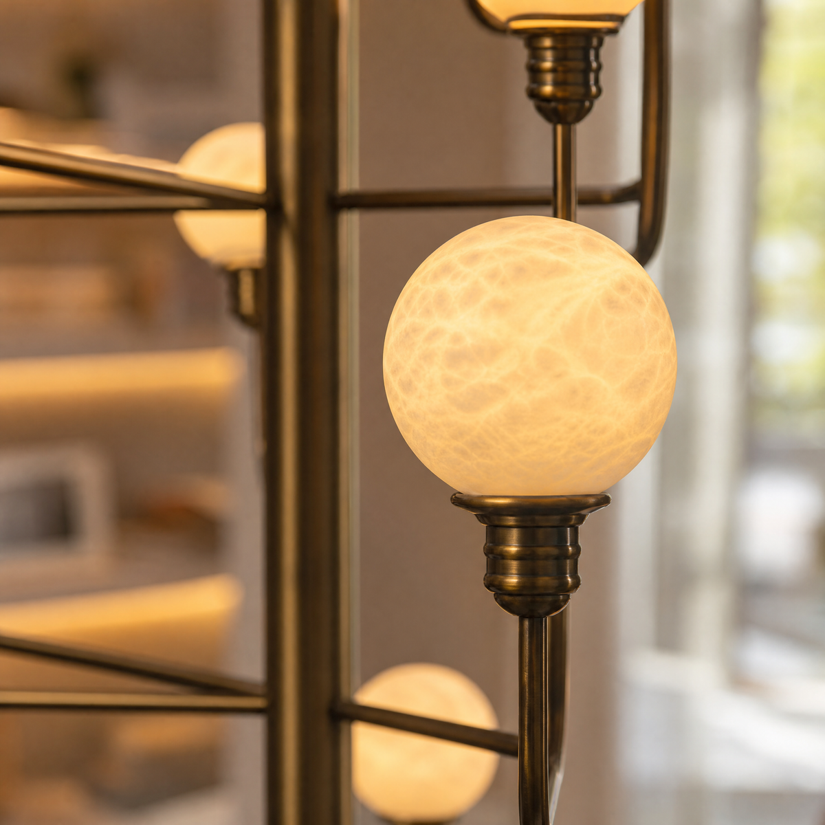 Aelis Alabaster Foyer Large Chandelier