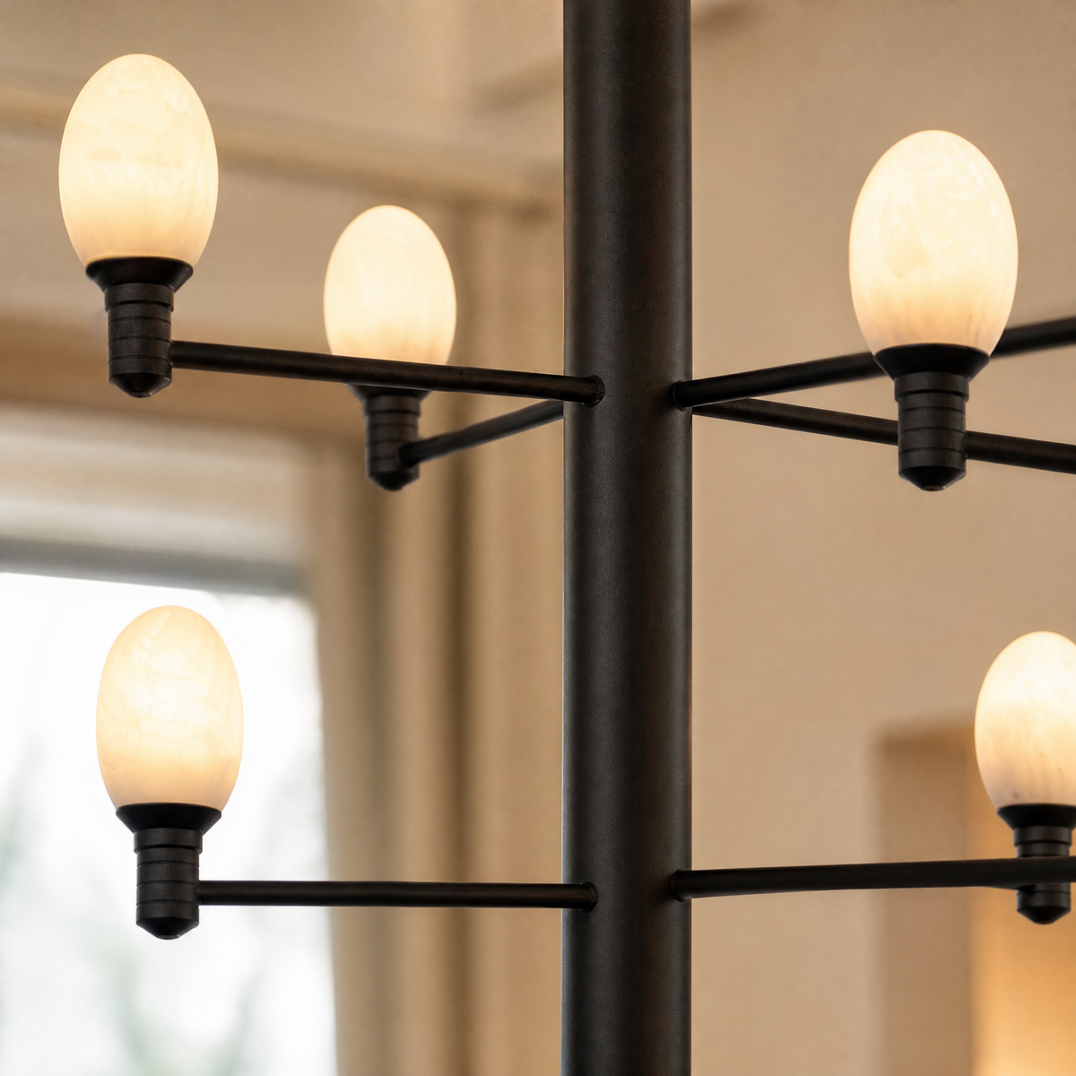 Aelis Alabaster Large Black Chandelier