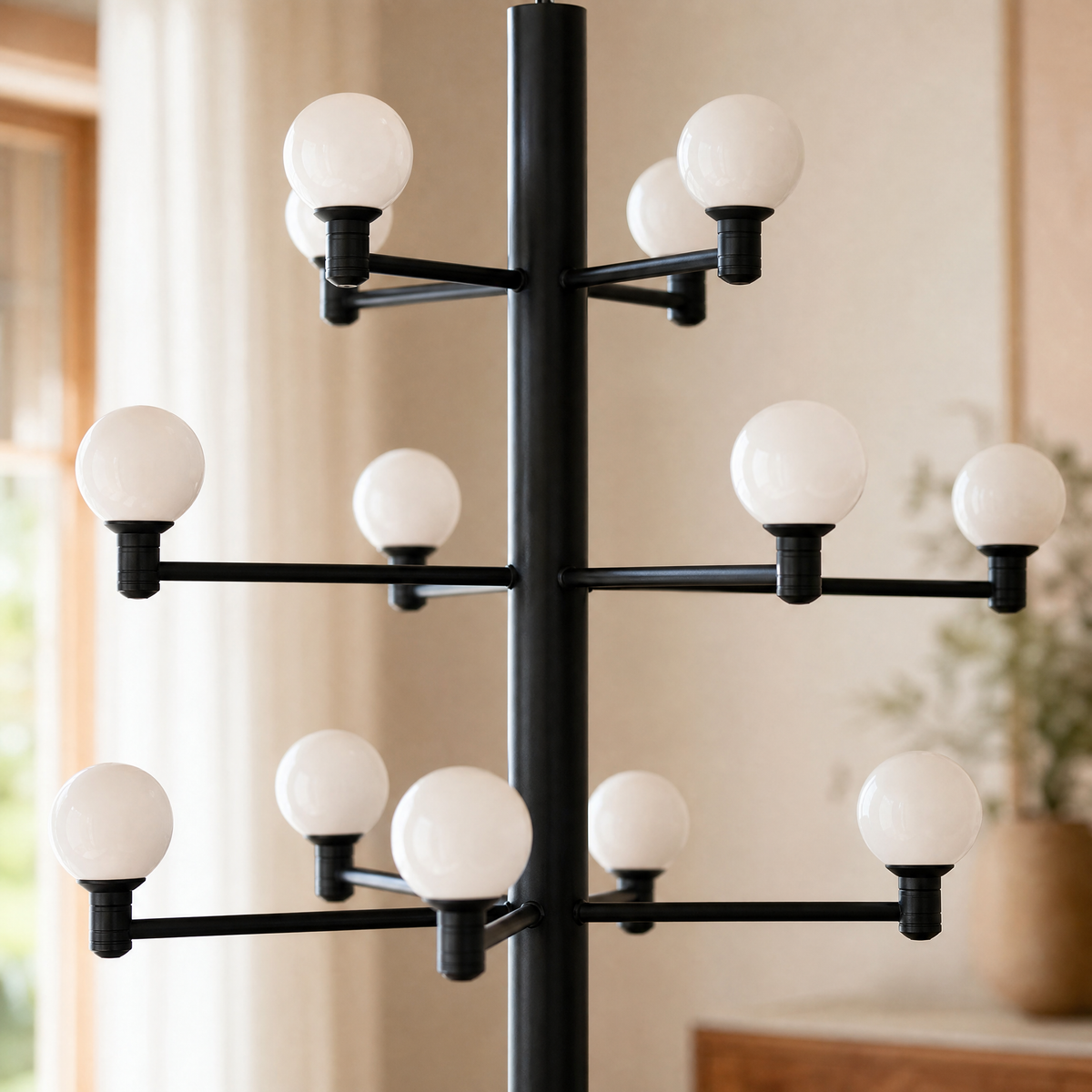 Aelis Globe Black Alabaster Chandelier