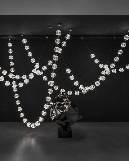 Modern Creative Acrylic Ball Necklace Chandelier for Living Room/Staircase/Foyer/Entryway