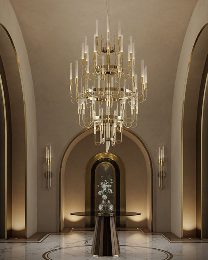 Luxury 5-Tier Crystal Rods Luxury Gala Chandelier