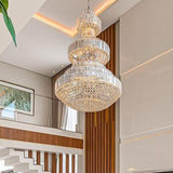 Modern Gold Foyer Extra Large Crystal Chandeliers Round Luxury Ceiling Light Fixture For Hall Entrance