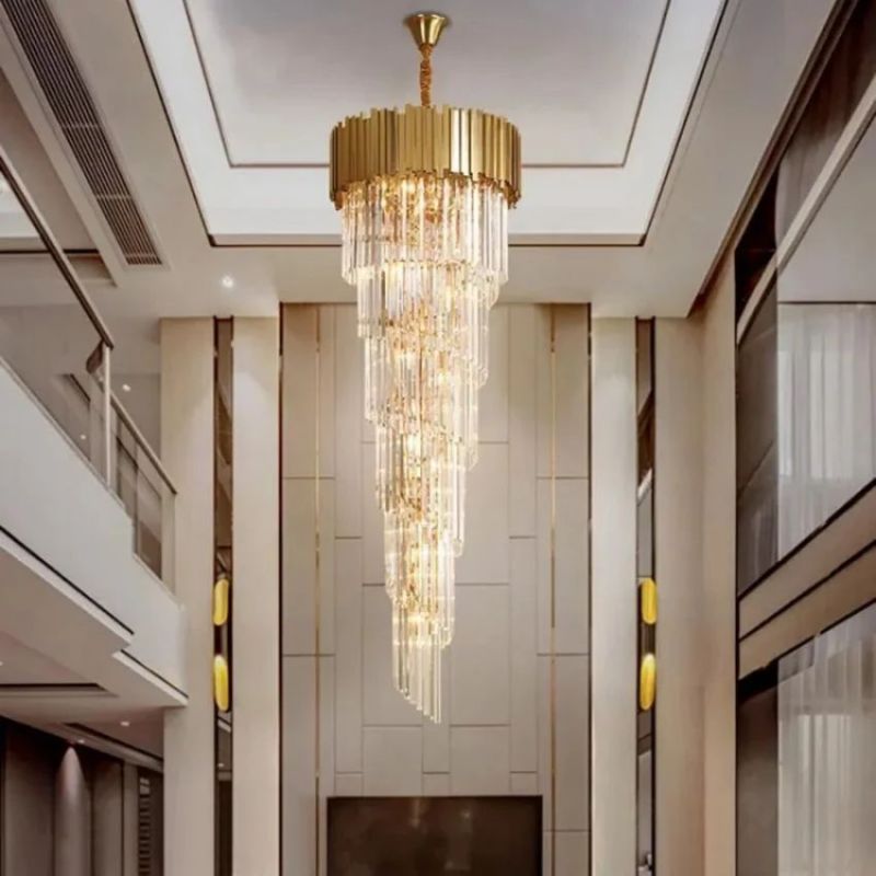 Denise Rhea Golden Modern Crystal Chandelier