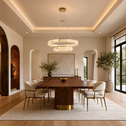 Roccia Stone Crystal Duo Chandelier