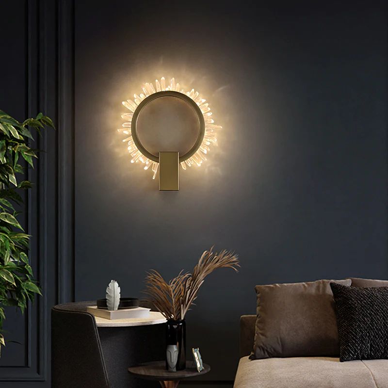 Rose Rock Crystal Ring wall sconce, modern wall-fixture