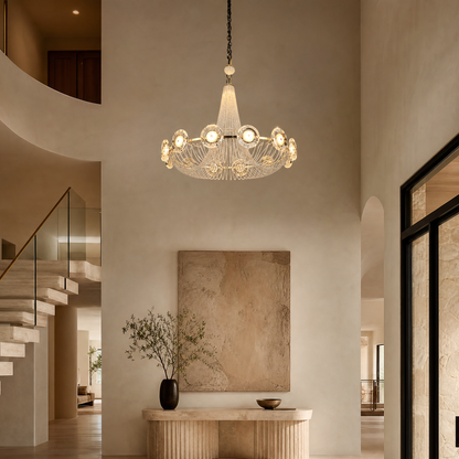 Rococo Dream Modern Sculptural Ring Chandelier
