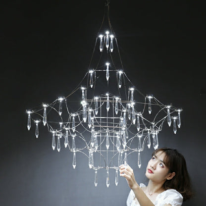 Romantic Event Art Decor K9 Crystal Pendant Light D31.5"