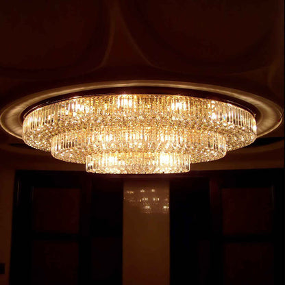 Round crystal chandelier for entrance